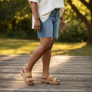 Dream Pairs Women's Platform, Slides, Sandals, Arch Support, Cork Cushion, Wedge